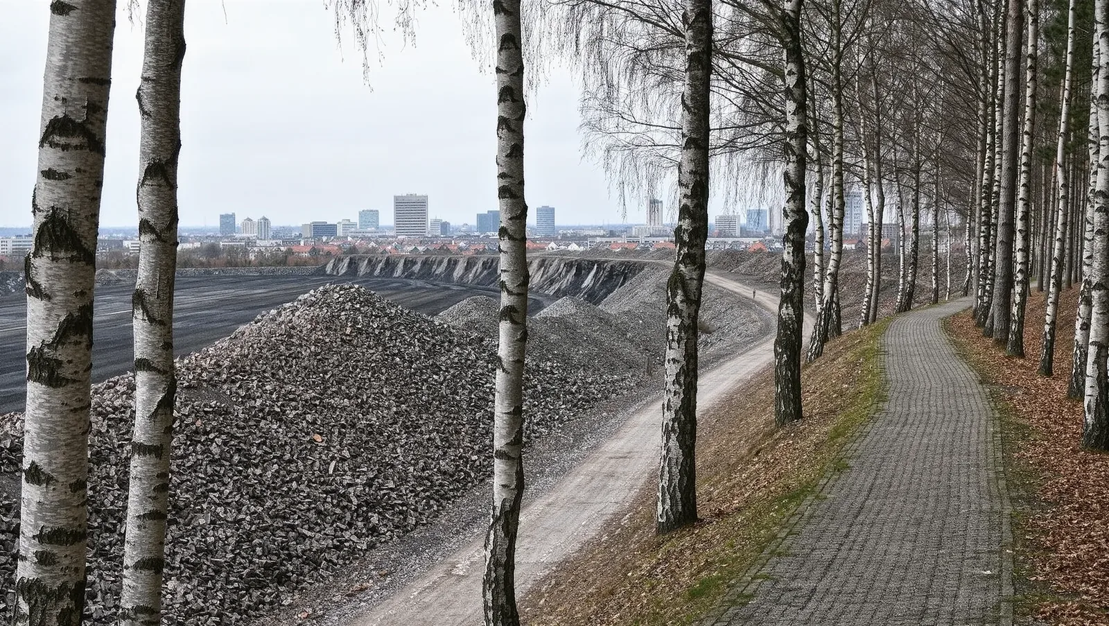 Symbolbild begrünte Halde mit Fernblick