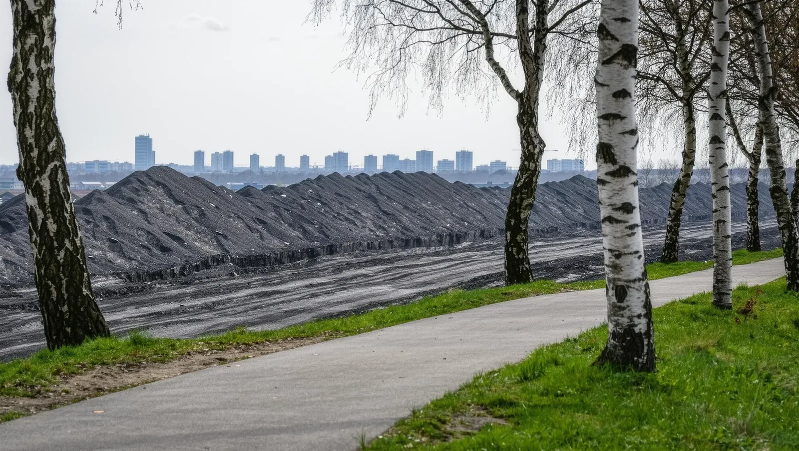 Symbolbild begrünte Halde mit Fernblick